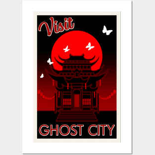 Visit Ghost City retro travel poster Posters and Art